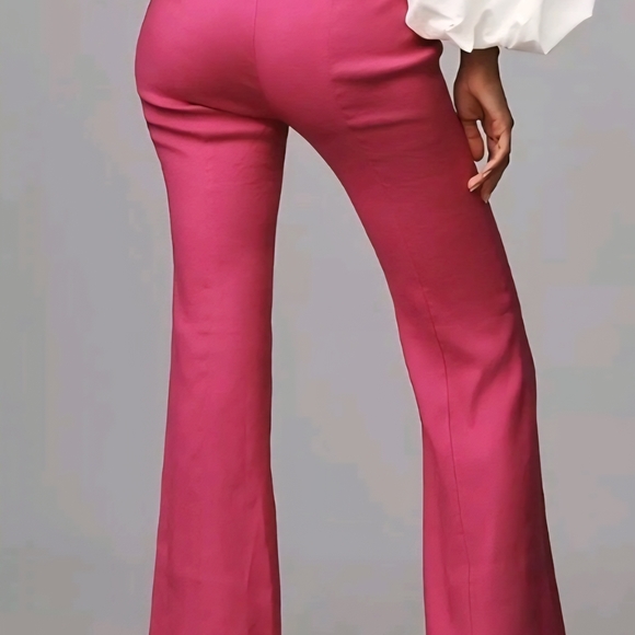 NWT Anthropologie Fuchsia Side Zip Linen Pants Sz 16 - Picture 3 of 12